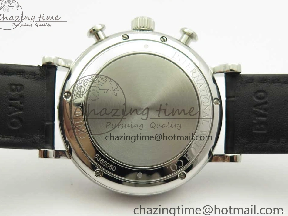 MIROTIME 0327 Snug Portofino IW391022 SS ZK 1:1 Best Edition White Dial Gold Markers On Black Leather Strap A 7130